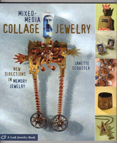 book mixed media collage jewelry cover